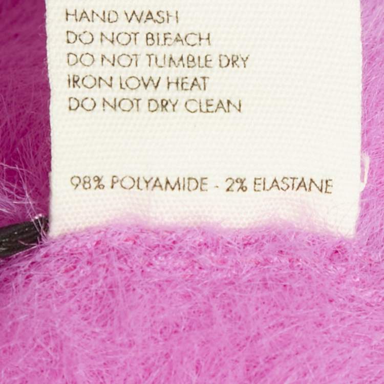 Pre Owned Jacquemus Pink Faux Fur Logo-Detail La Maille Neve Crop Top L
