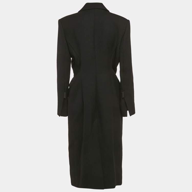 Pre Owned Jacquemus Black Wool Criss Cross Tie Detail Le Manteau Lacciu Coat L