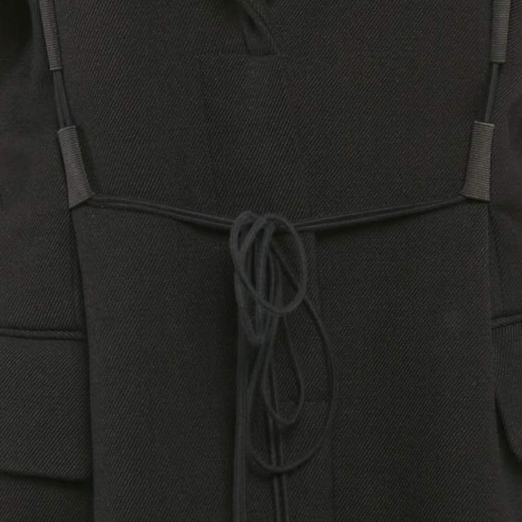 Pre Owned Jacquemus Black Wool Criss Cross Tie Detail Le Manteau Lacciu Coat L