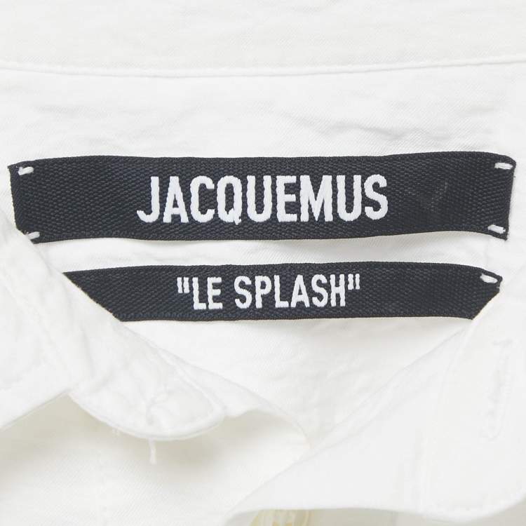 Pre Owned Jacquemus White Crepe Cut-Out Mini Dress M