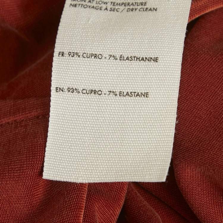 Pre Owned Jacquemus Burnt Orange Jersey Ruched Overlay Espelho Drawcord Trousers S 