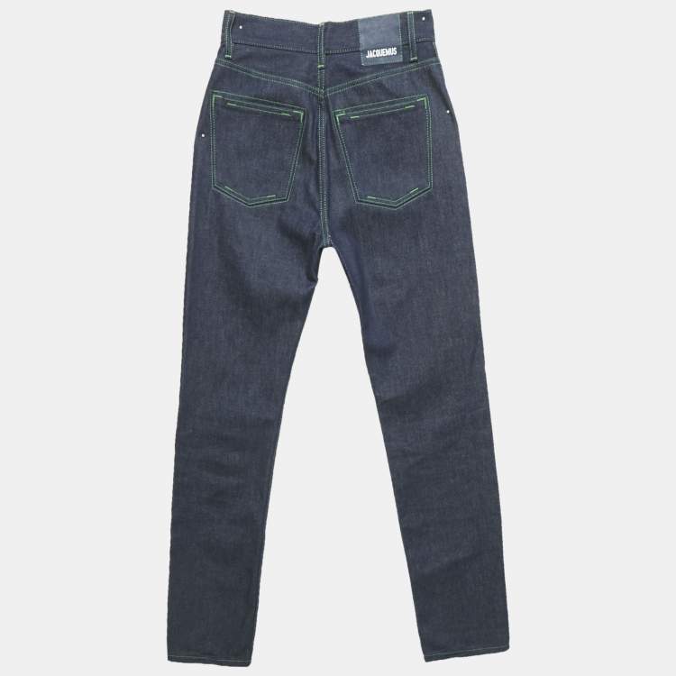 Pre Owned Jacquemus Blue Denim Le De Nimes High-Rise Jeans S/Waist 25"