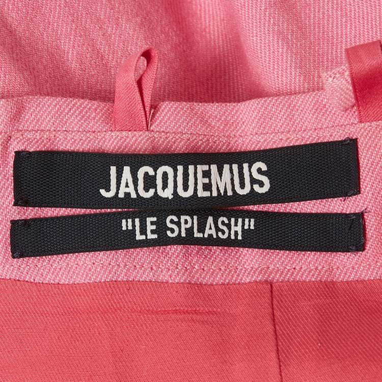 Pre Owned Jacquemus Pink Linen Blend Cut-Out La Robe Limao Mini Dress M