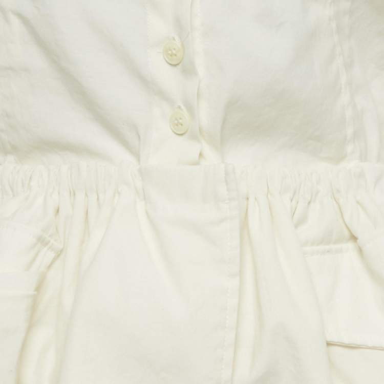 Pre Owned Jacquemus Ivory Crepe Layered  Le Coup de Soleil Mini Dress M