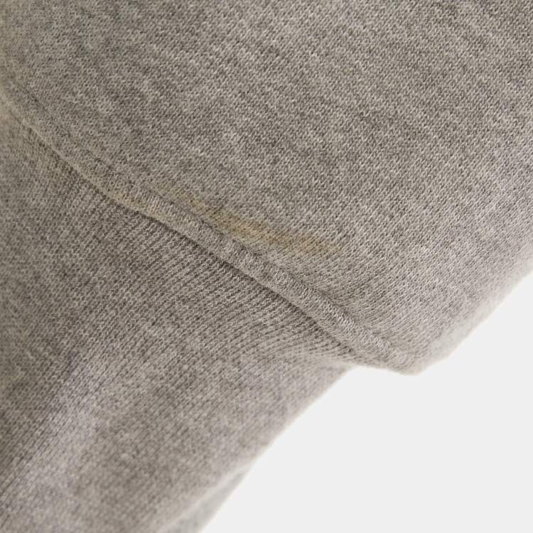 Pre Owned Jacquemus Grey Logo Print Cotton Hoodie M