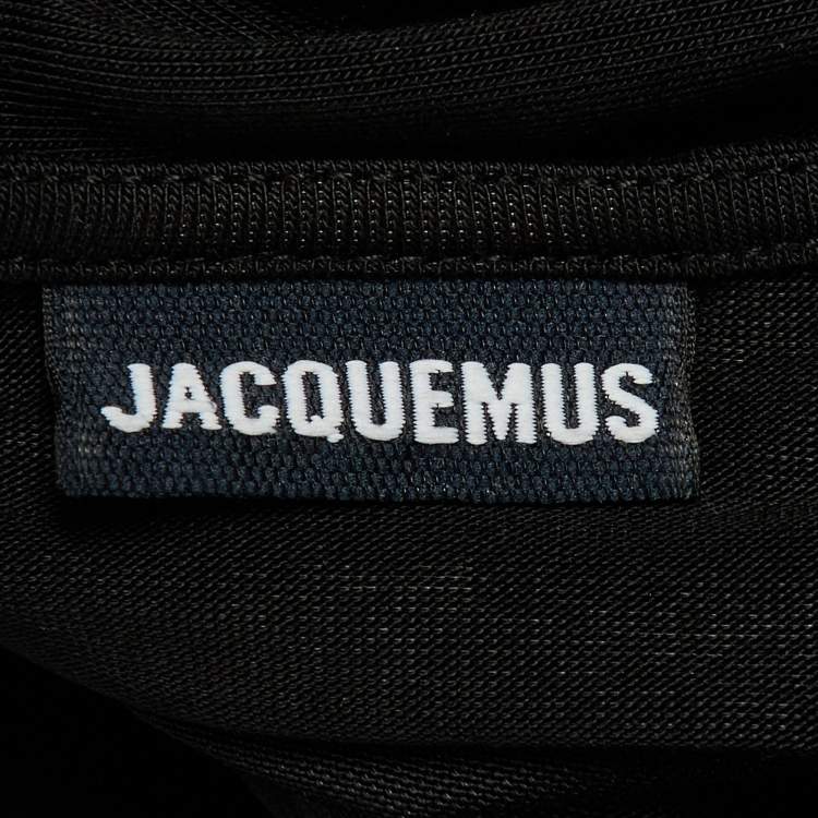 Pre Owned Jacquemus Black Cotton & Lyocell Le Double Crewneck T-shirt M