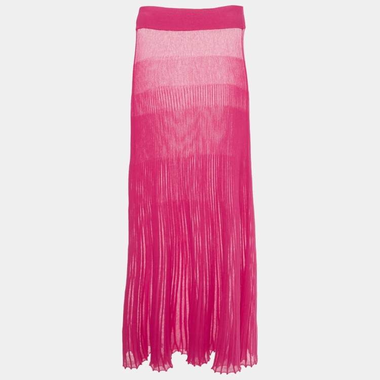 مملوكة مسبقًا Jacquemus Pink Rib Knit Maxi Skirt M