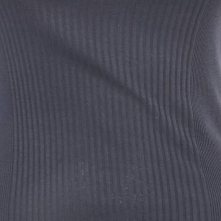 Pre Owned Jacquemus Navy Blue Cotton Rib Knit Le Caraco Bodysuit L