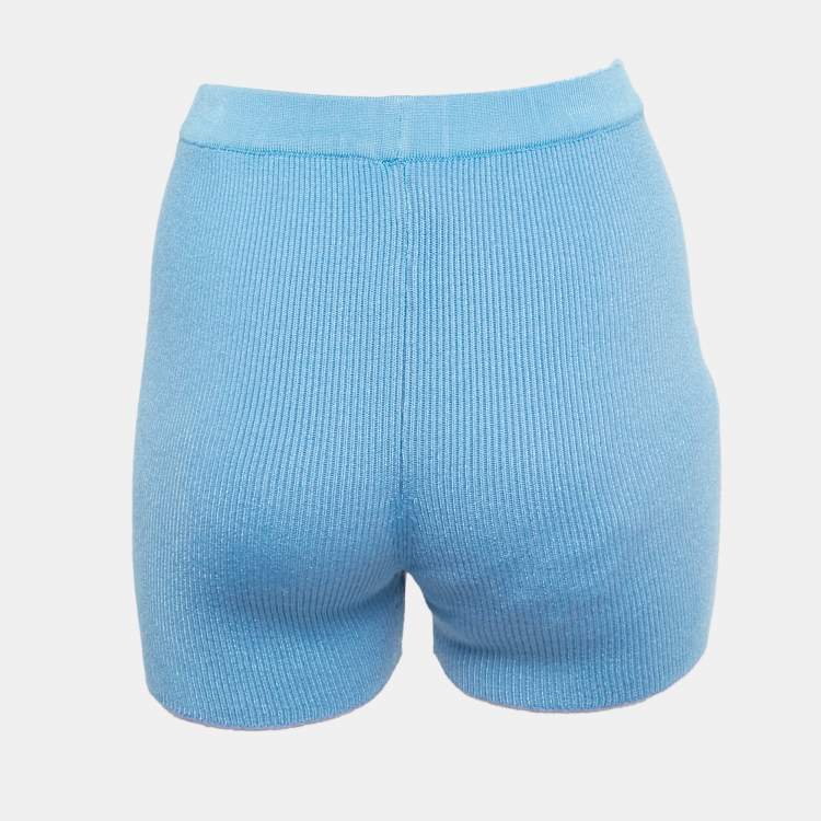 Pre Owned Jacquemus Blue Knit Shorts M