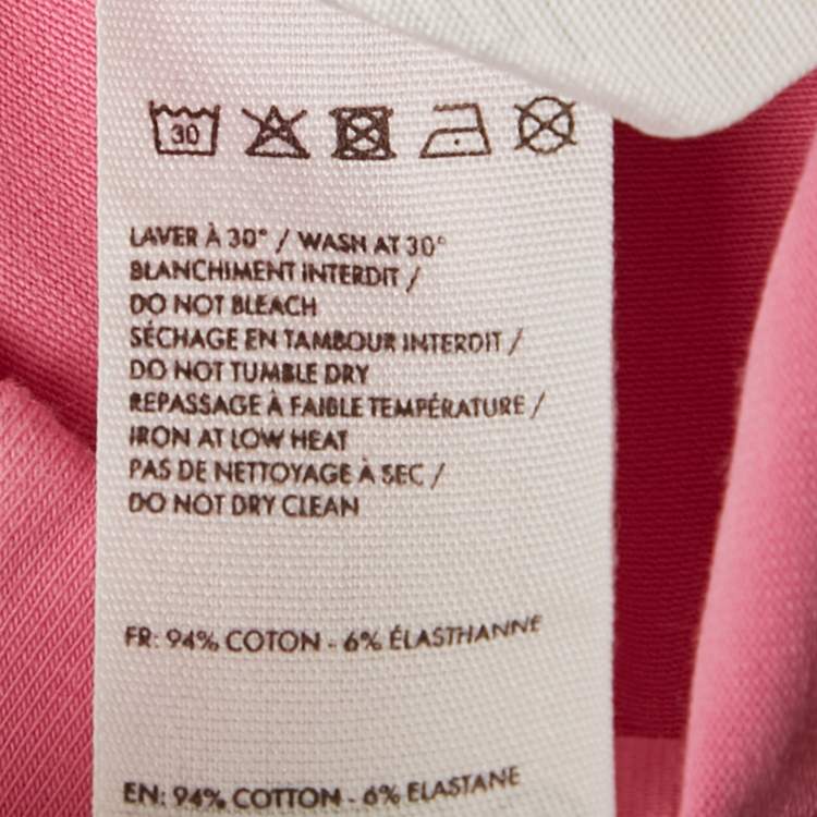 Pre Owned Jacquemus Pink Logo Plaque Cotton Knit T-Shirt S