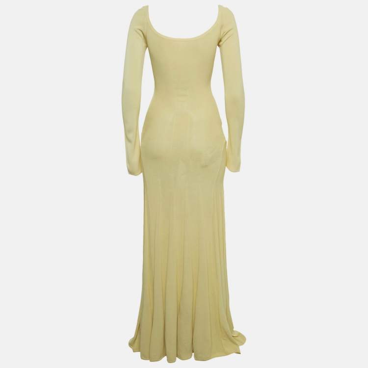 Pre Owned Jacquemus Yellow Knit La Robe Maille Valensole Maxi Dress S