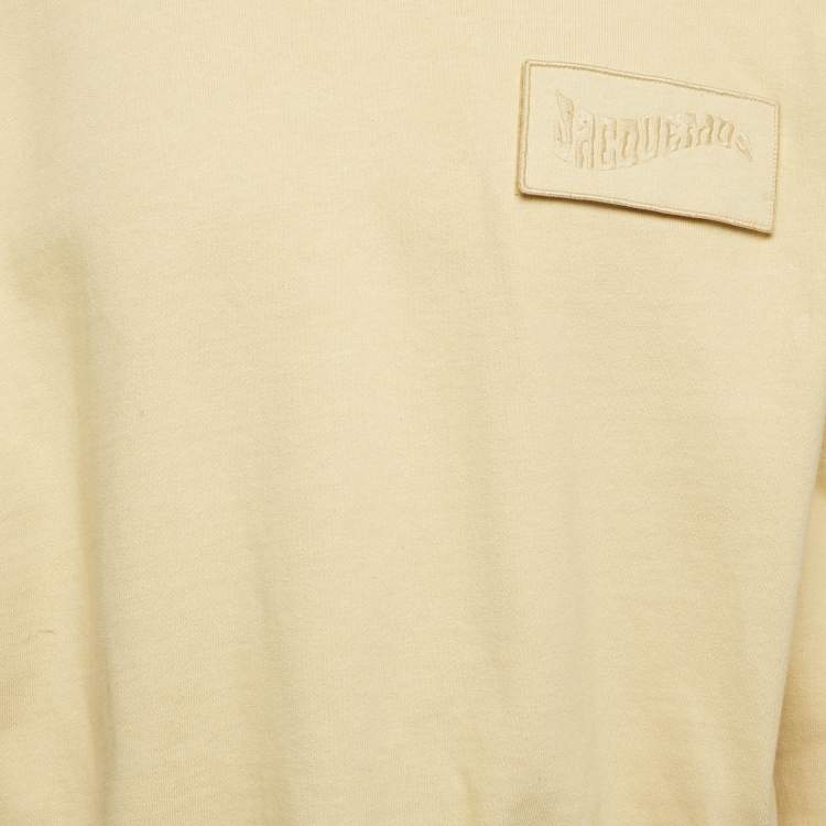 Pre Owned Jacquemus Yellow Cotton Knit Logo Patch Sweatshirt XS