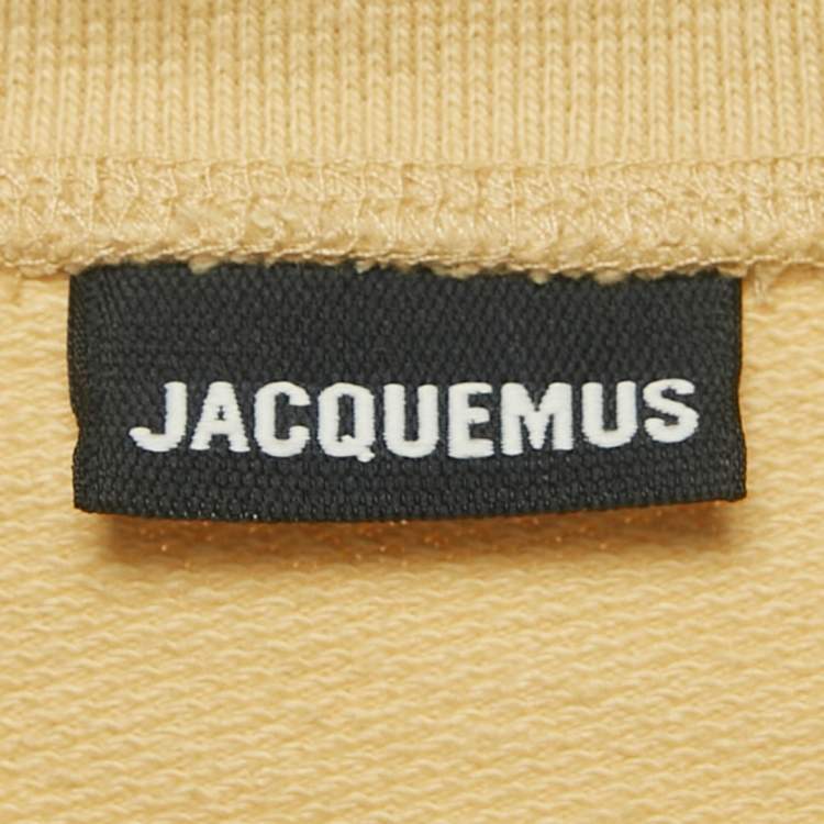 Pre Owned Jacquemus Yellow Cotton Knit Logo Patch Sweatshirt XS