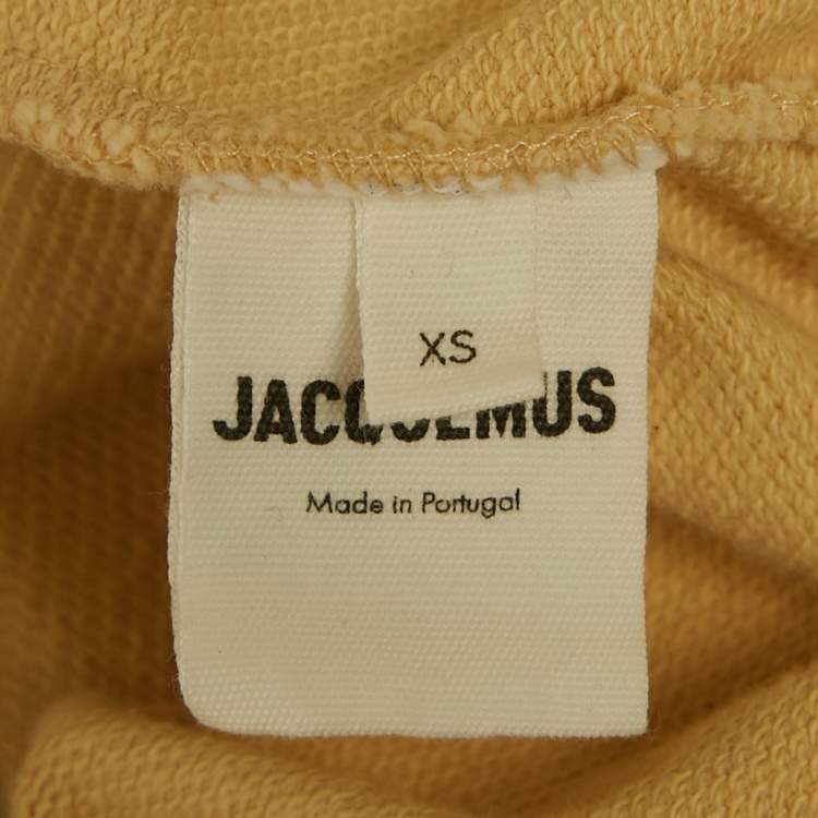 Pre Owned Jacquemus Yellow Cotton Knit Logo Patch Sweatshirt XS
