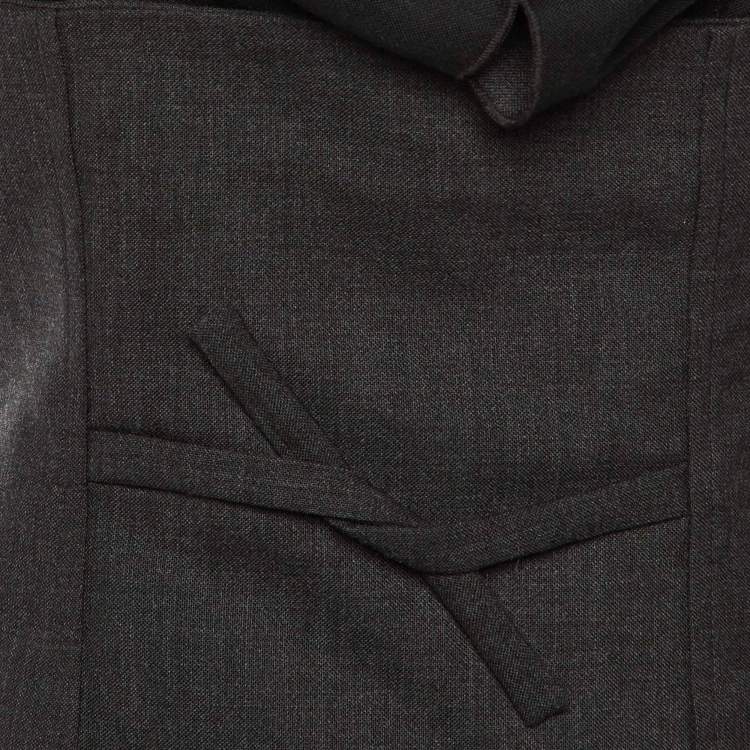 Pre Owned Jacquemus  L'amour D'un Gitan Black/Grey Wool Ruffle Detail Top M