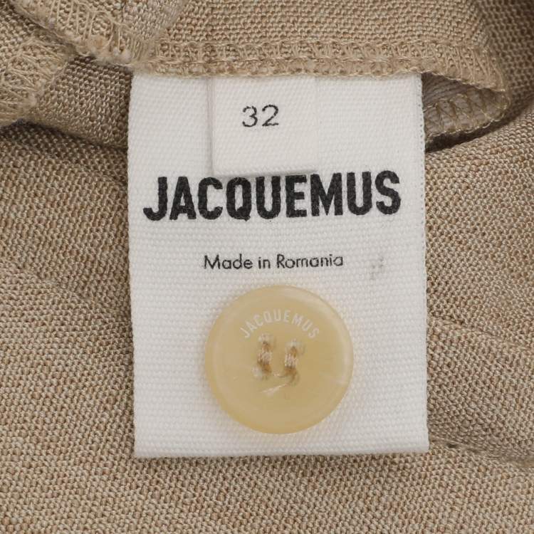 Pre Owned بنطلون جاكيموس حرير بيج بمزيج عالي الخصر لو بابييه مقاس صغير (سمول)