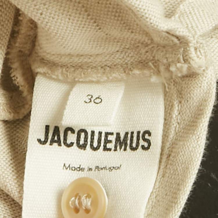 مملوكة مسبقًا Jacquemus Beige Cotton Blend Crop Top S