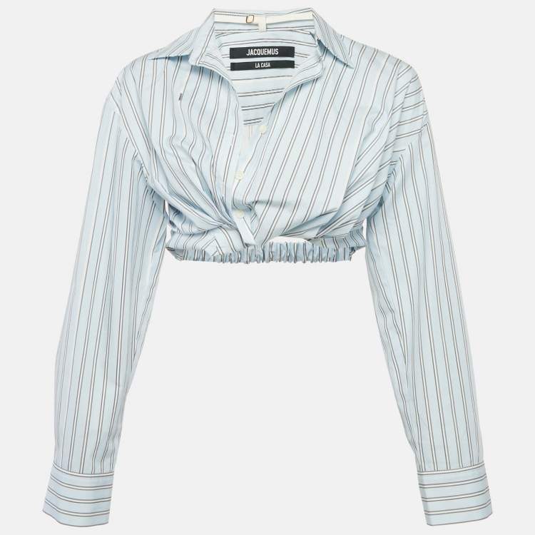 مملوكة مسبقًا Jacquemus La Casa Blue/White Stripe Cotton Shirt S