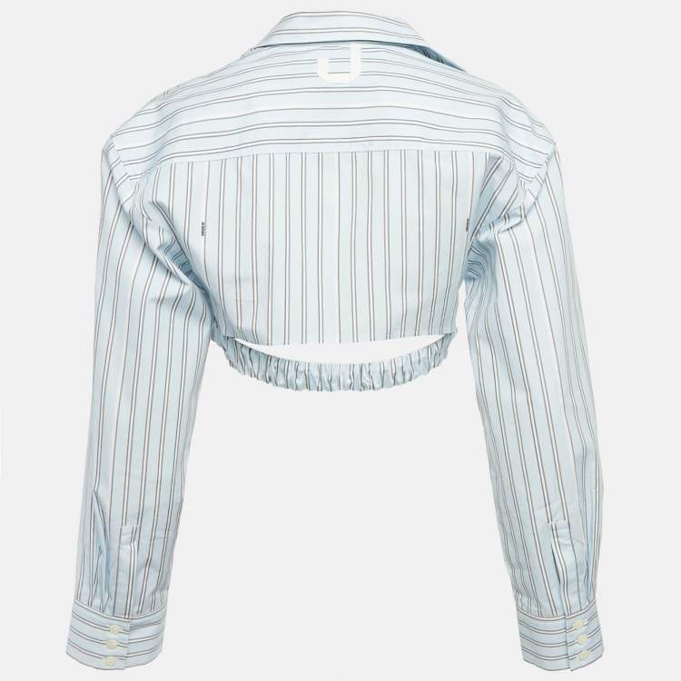 مملوكة مسبقًا Jacquemus La Casa Blue/White Stripe Cotton Shirt S