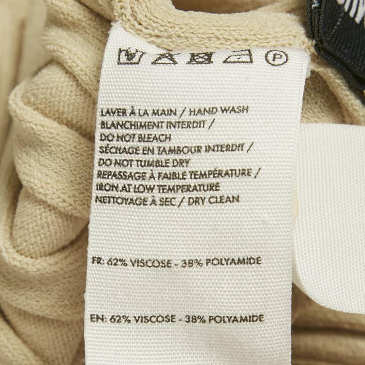 مملوكة مسبقًا Jacquemus Beige Rib Knit Button Detail Top M