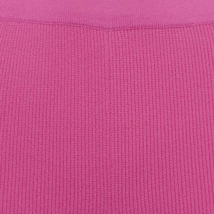 Pre Owned Jacquemus Pink Rib Knit Bralette and Shorts Set S/L