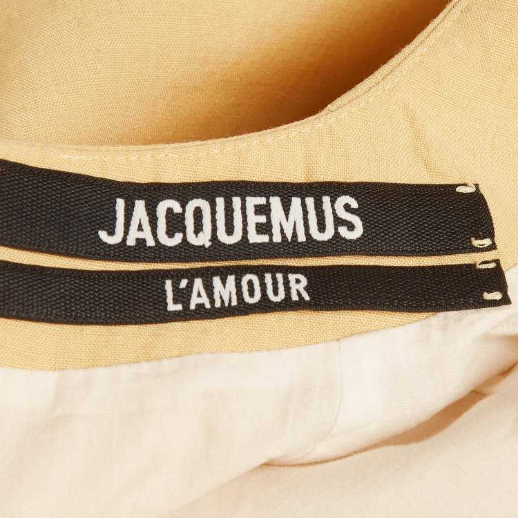 مملوكة مسبقًا Jacquemus Lamour Cream Linen Backless Mini Dress S