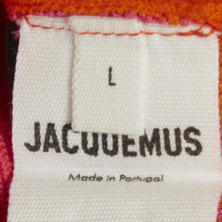 Pre Owned Jacquemus Orange/Pink Rib Knit Bralette & Shorts Set S/L