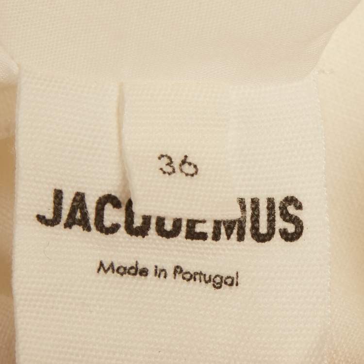 Pre Owned Jacquemus Lamour White Linen Off-Shoulder Mini Dress S