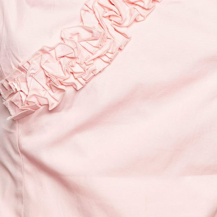 Pre Owned Jacquemus Pink Cotton Le Haut Seville Ruffled Top M