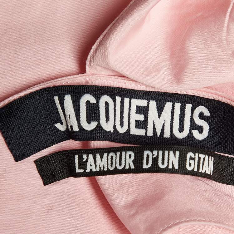 Pre Owned Jacquemus Pink Cotton Le Haut Seville Ruffled Top M