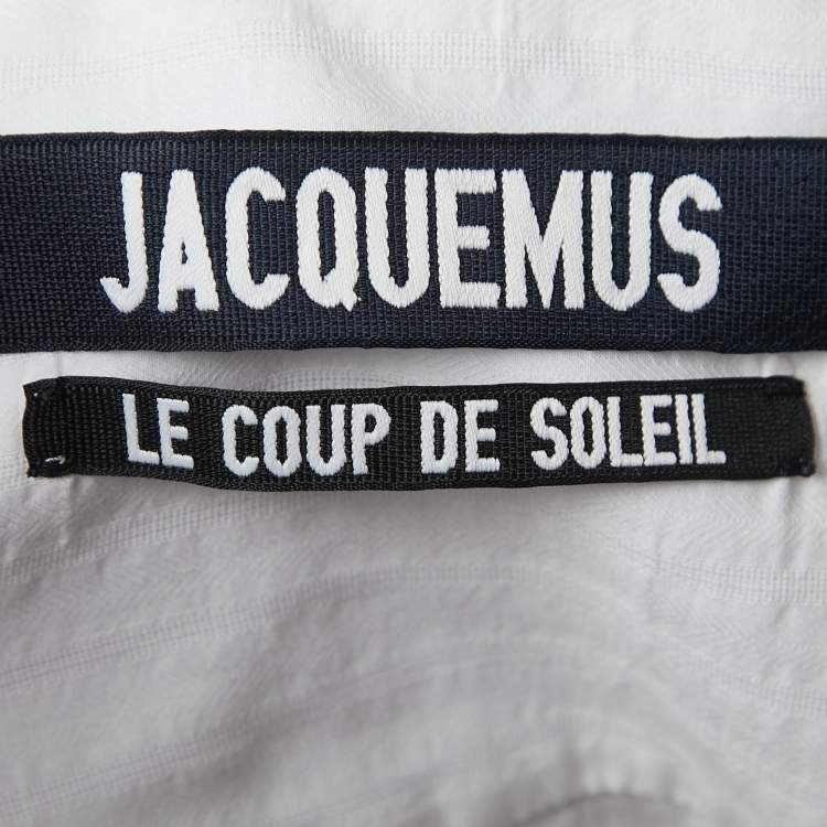 Pre Owned Jacquemus White Cotton Tie Detailed Full Sleeve Cropped Shirt S