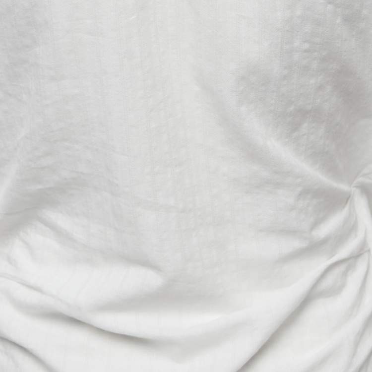Pre Owned Jacquemus White Cotton Tie Detailed Full Sleeve Cropped Shirt S