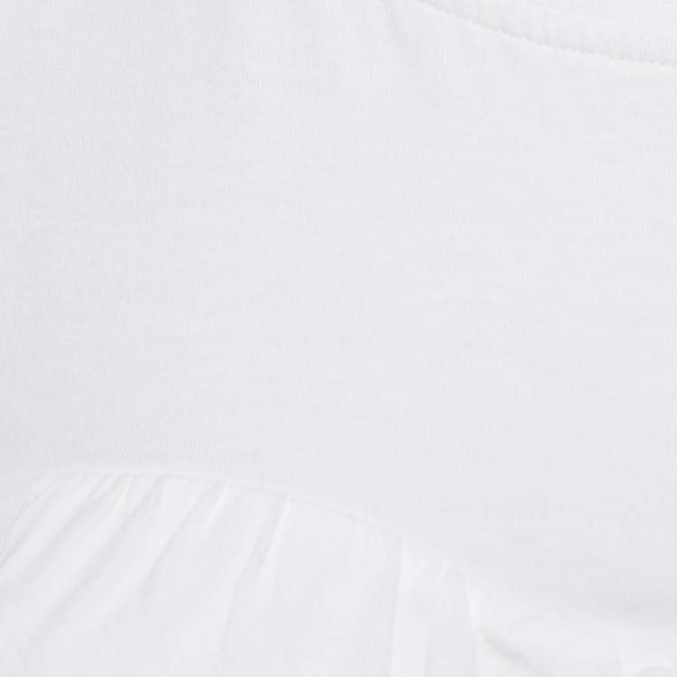 مملوكة مسبقًا Jacquemus White Cotton Tie Detail Short Sleeve Crop Top M