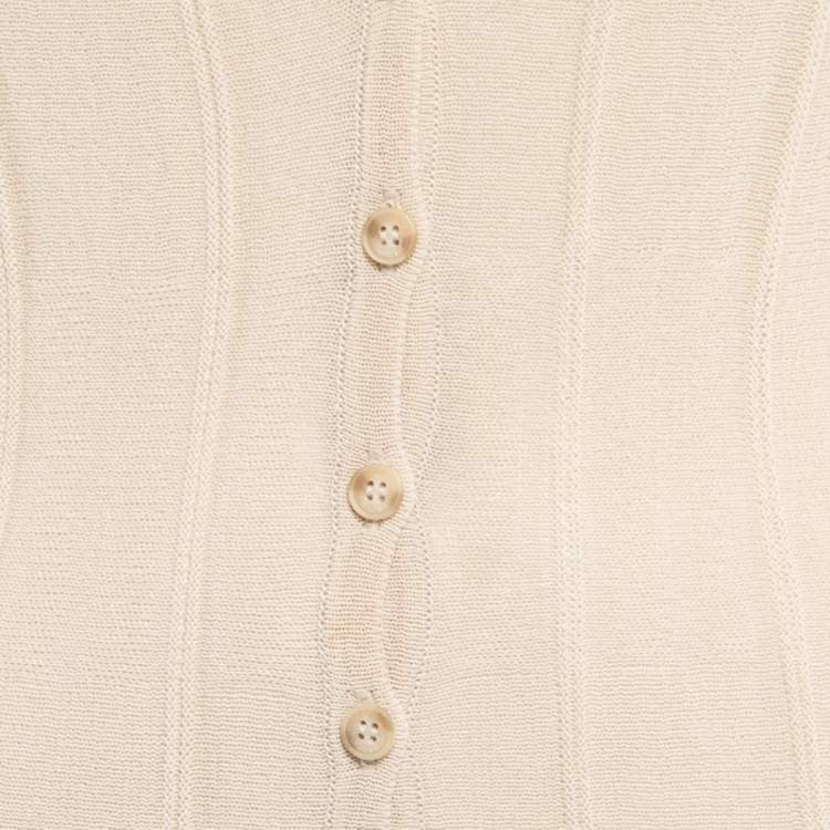 Pre Owned Jacquemus Beige Cotton Rib Knit Dolcedo La Robe Cardigan Dress M 