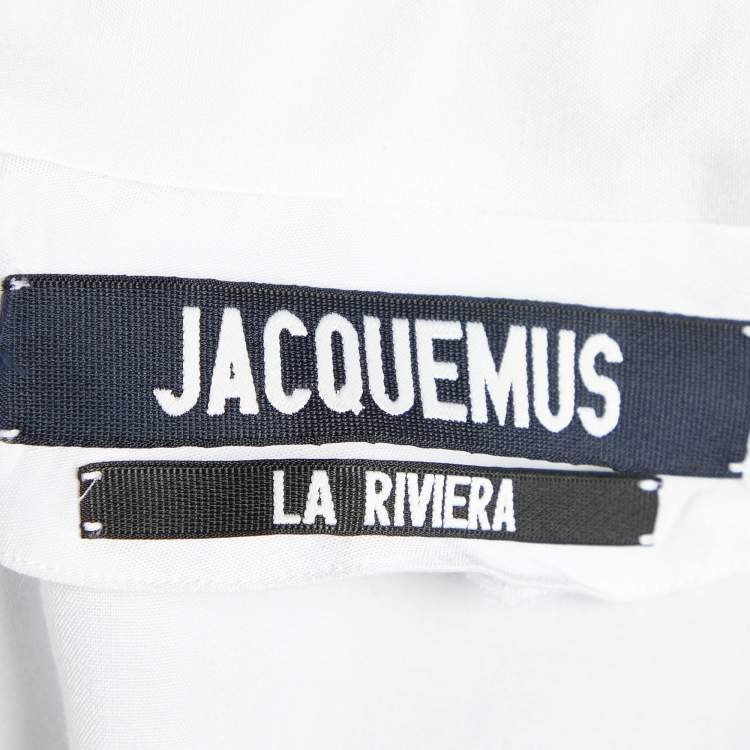Pre Owned Jacquemus La Riviera White Tie Detail Wrapped Crop Top S