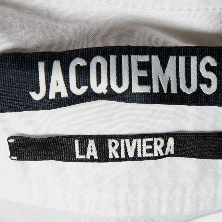 Pre Owned Jacquemus La Riviera White Tie Front Full Sleeve Cropped Shirt S 