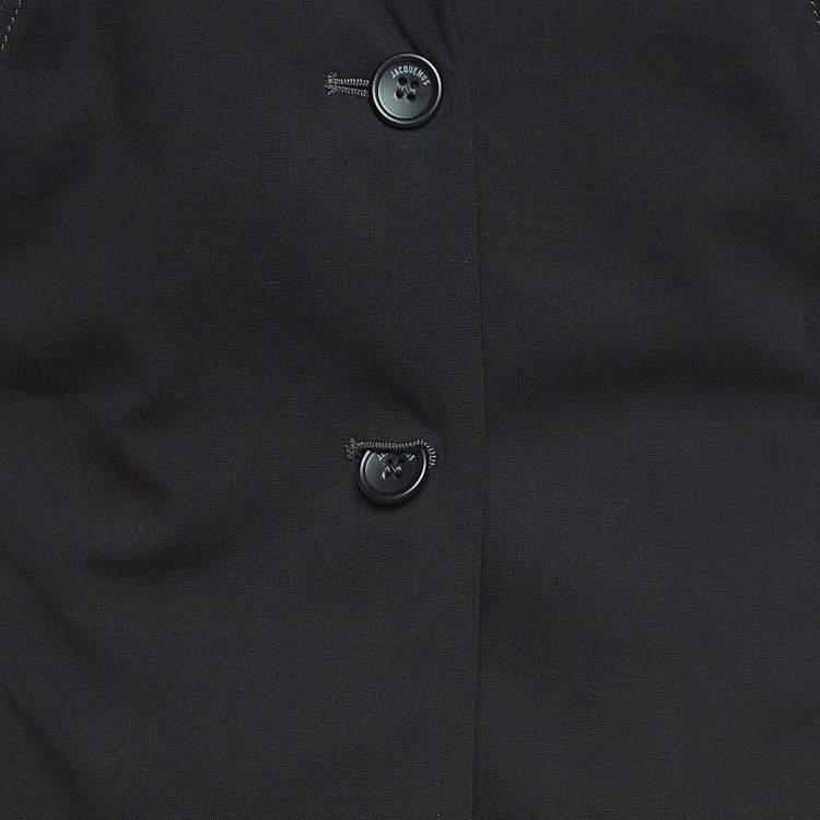 Pre Owned Jacquemus Black Wool Blend Cut-Out Detail Single Breasted Blazer L