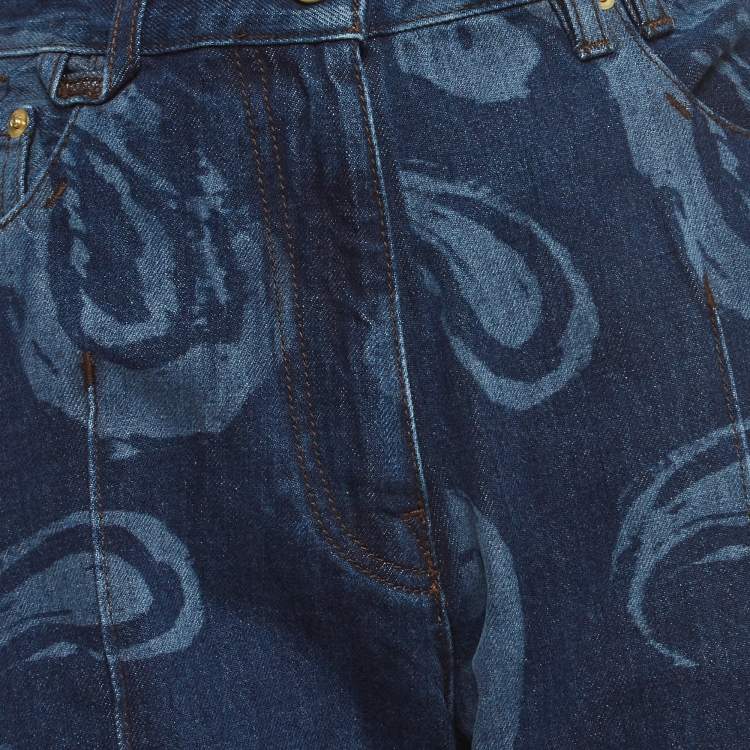 Pre Owned Jacquemus Blue Le De Nimes Bordado Denim Wide-Leg Jeans L Waist 32''