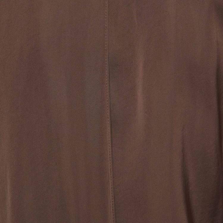 مملوكة مسبقًا Jacquemus Brown Satin Charm Logo Detail Notte Shirt S