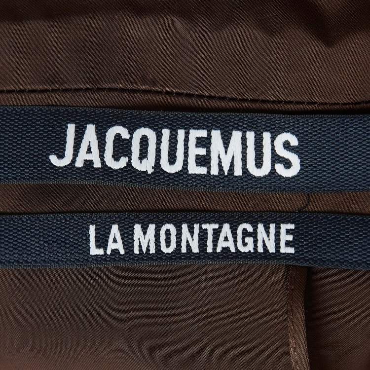 مملوكة مسبقًا Jacquemus Brown Satin Charm Logo Detail Notte Shirt S
