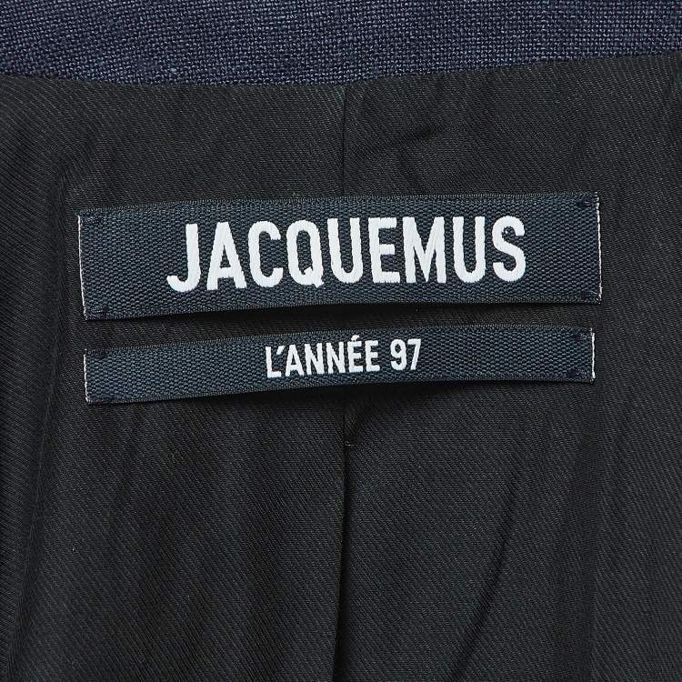 Pre Owned Jacquemus Navy Blue Cut-Out Detail Linen Blend La Veste Arles Blazer S
