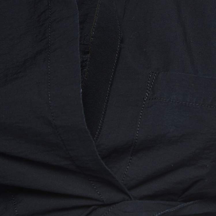 Pre Owned Jacquemus Black Cotton Asymmetric Crop Shirt S