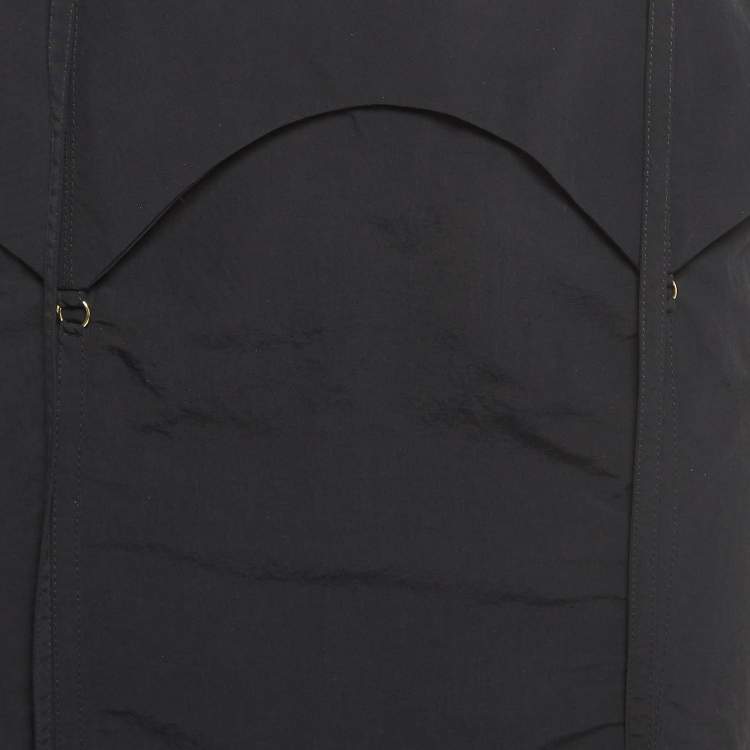 Pre Owned Jacquemus Black Nylon Detachable Cold Shoulder Mini Dress S