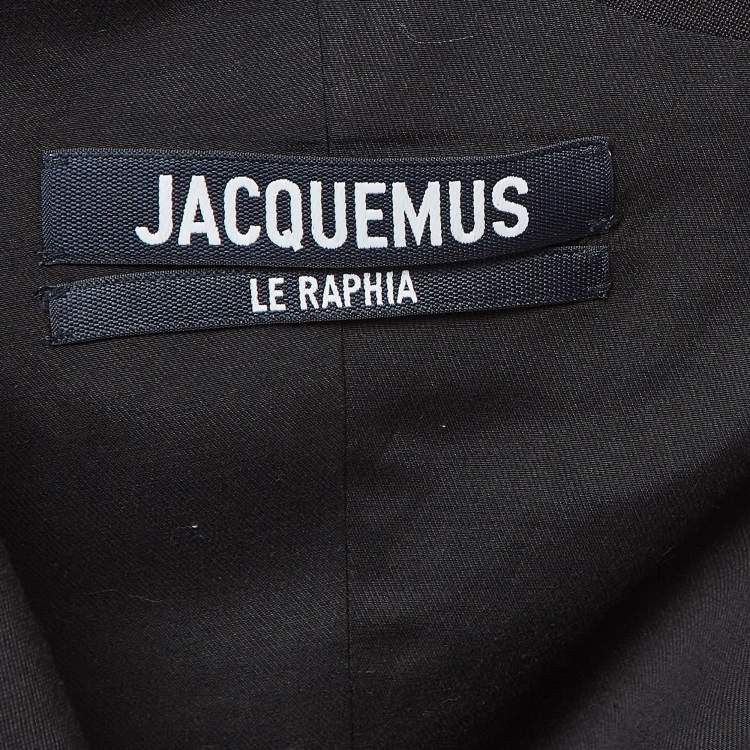 Pre Owned Jacquemus Black Gabardine La Veste Baska Off-Shoulder Blazer M