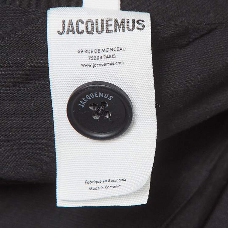 Pre Owned Jacquemus Black Gabardine La Veste Baska Off-Shoulder Blazer M
