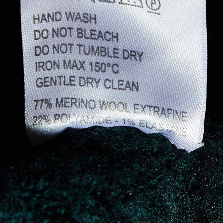 Pre Owned Jacquemus Dark Green Merino Wool Knit Cut-Out Turtleneck Vest XS
