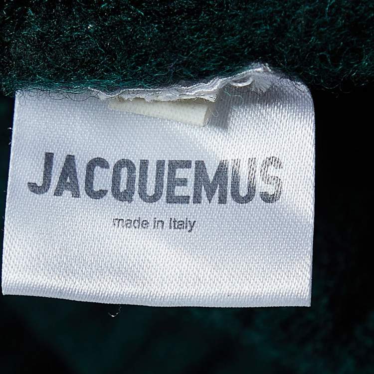 Pre Owned Jacquemus Dark Green Merino Wool Knit Cut-Out Turtleneck Vest XS