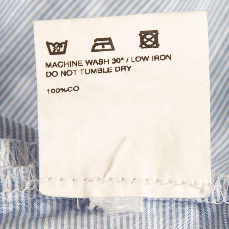 Pre Owned Jacquemus La Reconstruction Blue Stripe Patterned Cotton Ruched Mini Dress M