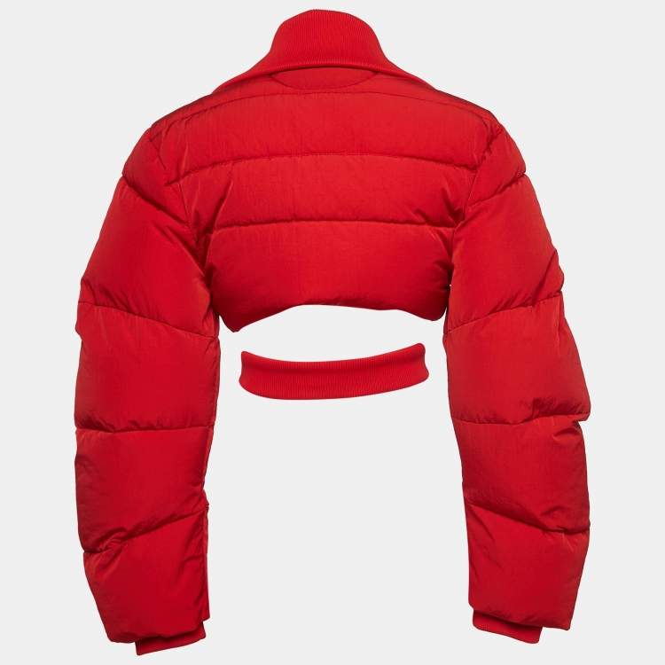 Pre Owned Jacquemus Red Synthetic Cropped Jacket M