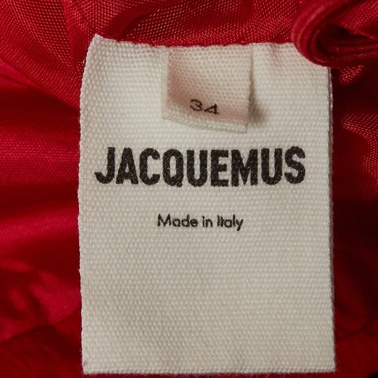 Pre Owned Jacquemus Red Synthetic Cropped Jacket M